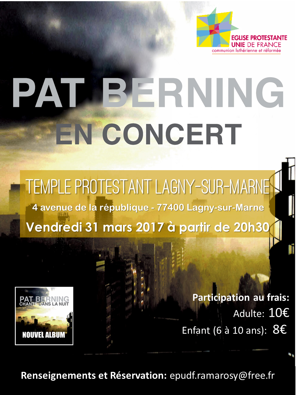 Affiche du Concert Pat Berning